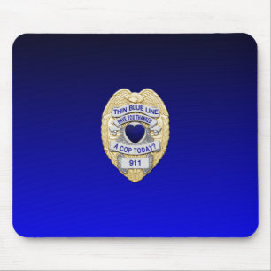 Thin Blue Line Abzeichen Mousepad
