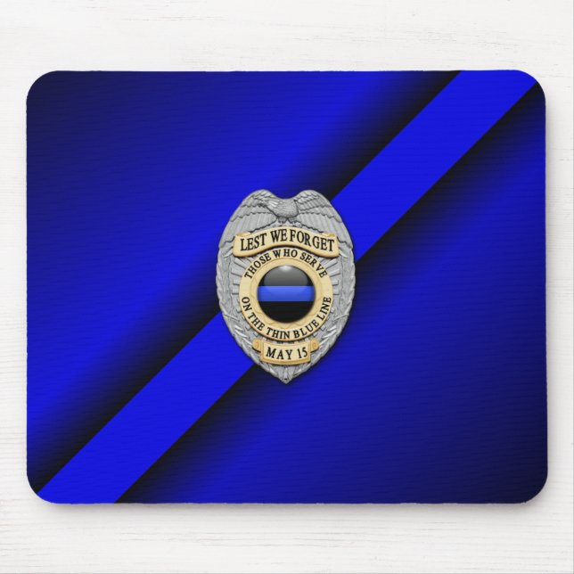 Thin Blue Line Abzeichen Mousepad (Vorne)