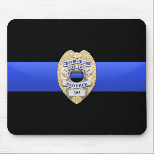 Thin Blue Line - Abzeichen Mousepad