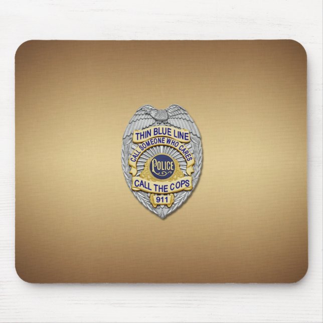 Thin Blue Line Abzeichen Mousepad (Vorne)