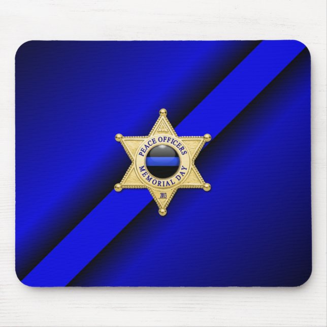 Thin Blue Line Abzeichen Mousepad (Vorne)