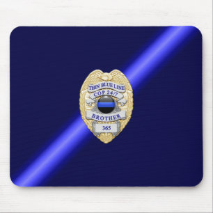 Thin Blue Line Abzeichen Mousepad