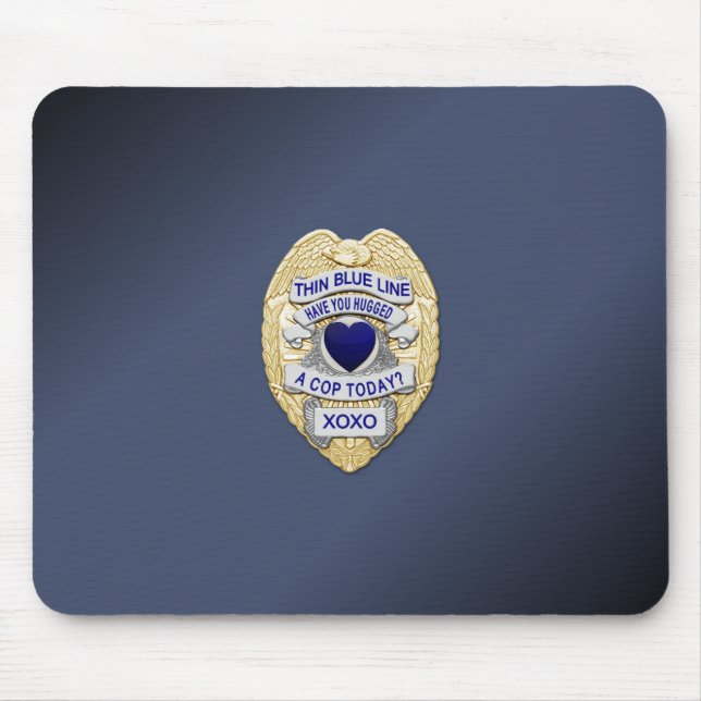 Thin Blue Line Abzeichen Mousepad (Vorne)