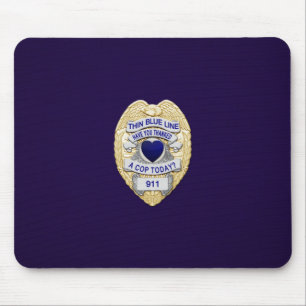 Thin Blue Line Abzeichen Mousepad