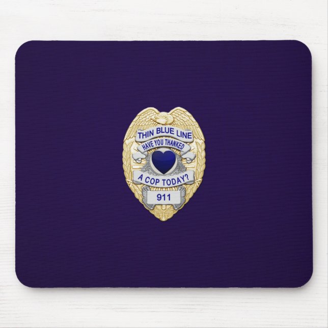 Thin Blue Line Abzeichen Mousepad (Vorne)