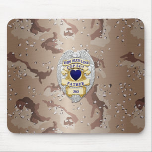 Thin Blue Line Abzeichen Mousepad