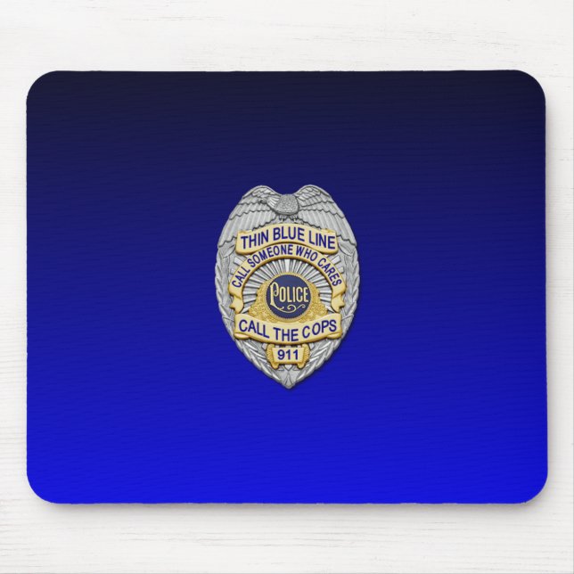 Thin Blue Line Abzeichen Mousepad (Vorne)