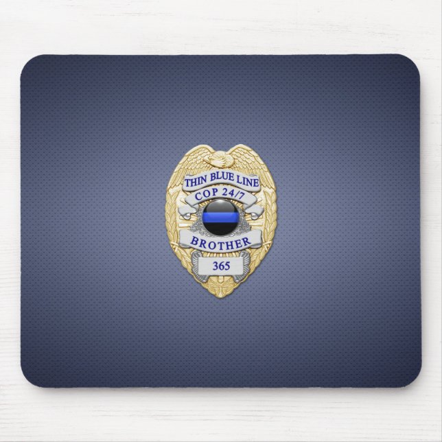 Thin Blue Line Abzeichen Mousepad (Vorne)