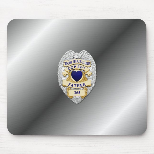 Thin Blue Line Abzeichen Mousepad (Vorne)