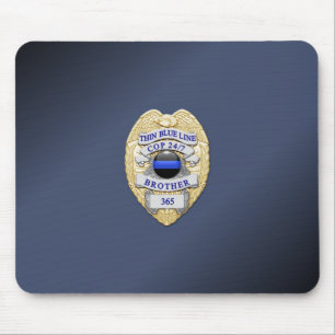Thin Blue Line Abzeichen Mousepad