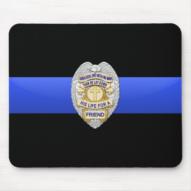 Thin Blue Line - Abzeichen Mousepad (Vorne)