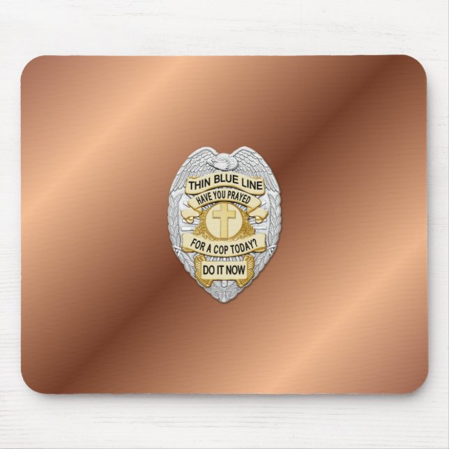 Thin Blue Line Abzeichen Mousepad (Vorne)