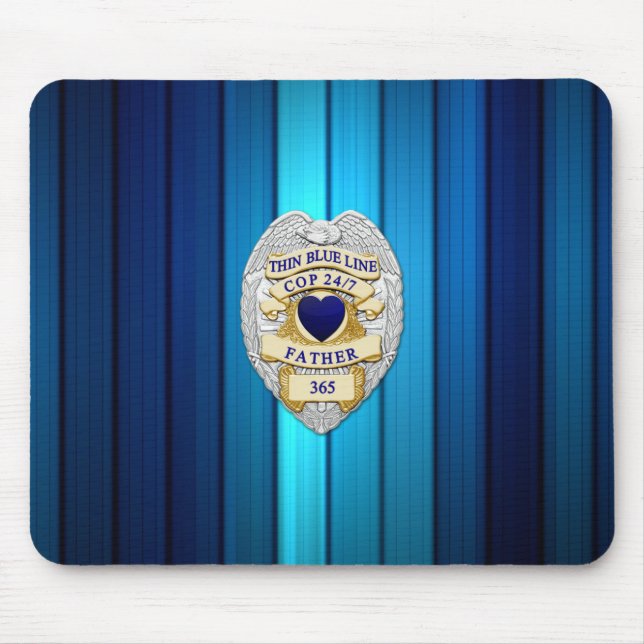 Thin Blue Line Abzeichen Mousepad (Vorne)