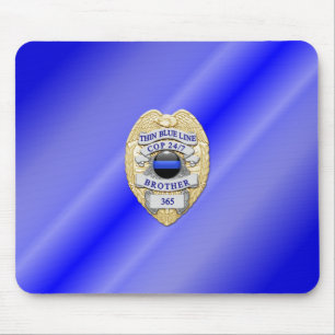 Thin Blue Line Abzeichen Mousepad