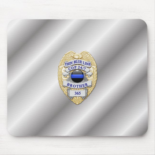 Thin Blue Line Abzeichen Mousepad (Vorne)