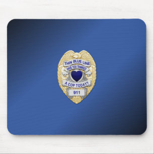 Thin Blue Line Abzeichen Mousepad