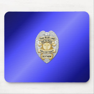 Thin Blue Line Abzeichen Mousepad