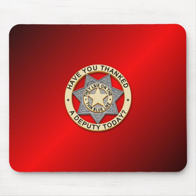 Thin Blue Line Abzeichen Mousepad (Vorne)