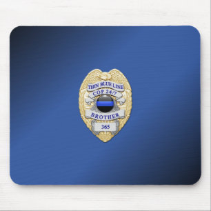 Thin Blue Line Abzeichen Mousepad