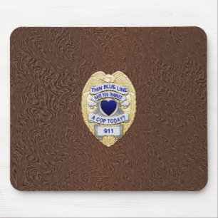 Thin Blue Line Abzeichen Mousepad