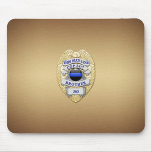 Thin Blue Line Abzeichen Mousepad