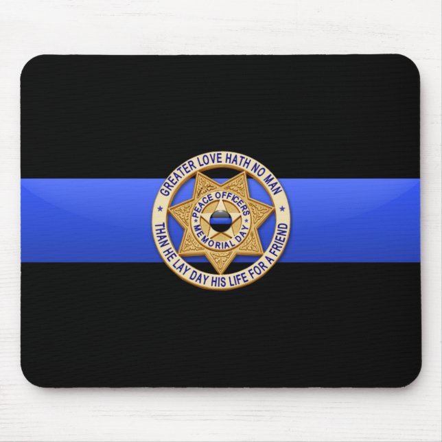 Thin Blue Line - Abzeichen Mousepad (Vorne)