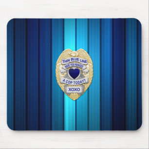 Thin Blue Line Abzeichen Mousepad