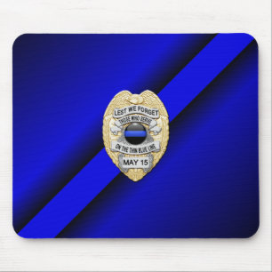 Thin Blue Line Abzeichen Mousepad