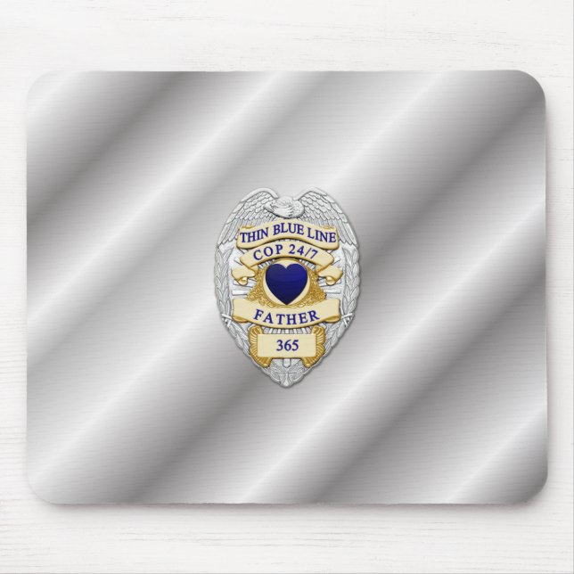 Thin Blue Line Abzeichen Mousepad (Vorne)