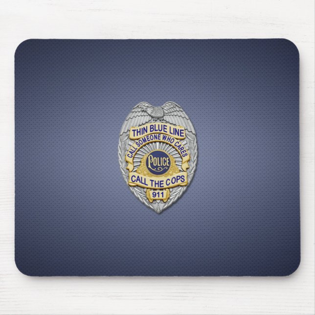 Thin Blue Line Abzeichen Mousepad (Vorne)