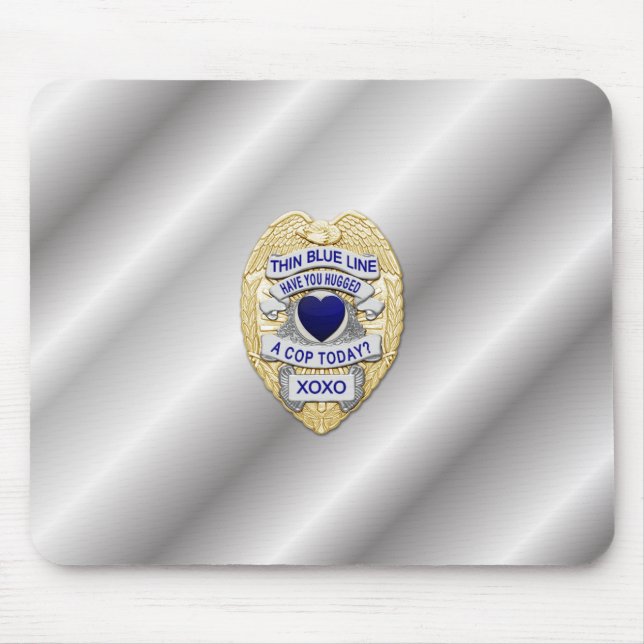 Thin Blue Line Abzeichen Mousepad (Vorne)