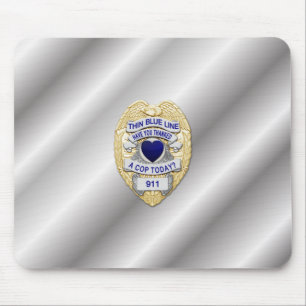 Thin Blue Line Abzeichen Mousepad