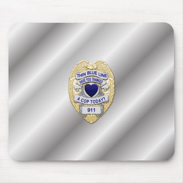 Thin Blue Line Abzeichen Mousepad (Vorne)