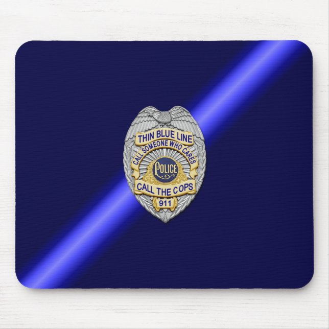 Thin Blue Line Abzeichen Mousepad (Vorne)