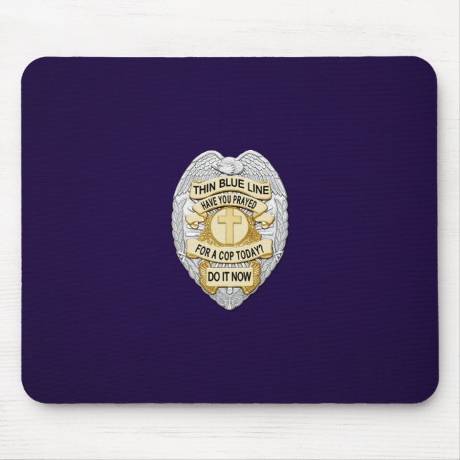 Thin Blue Line Abzeichen Mousepad (Vorne)