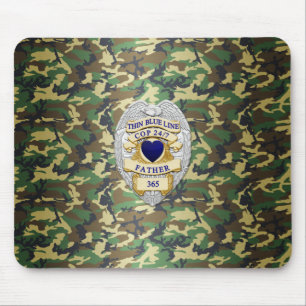 Thin Blue Line Abzeichen Mousepad