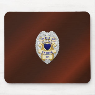 Thin Blue Line Abzeichen Mousepad