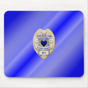 Thin Blue Line Abzeichen Mousepad