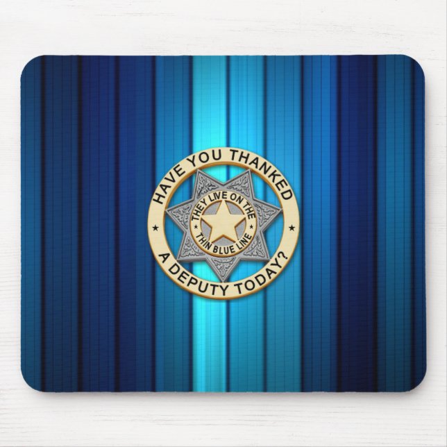 Thin Blue Line Abzeichen Mousepad (Vorne)