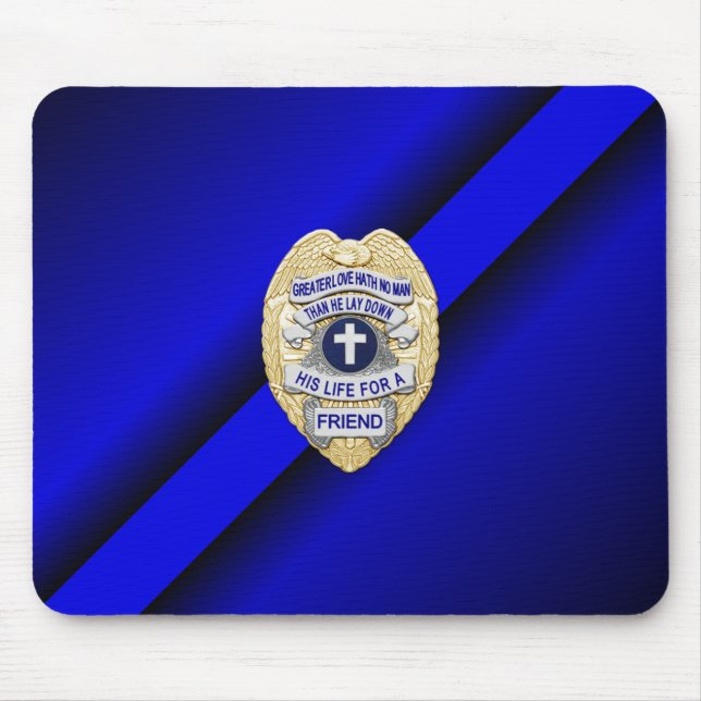 Thin Blue Line Abzeichen Mousepad (Vorne)
