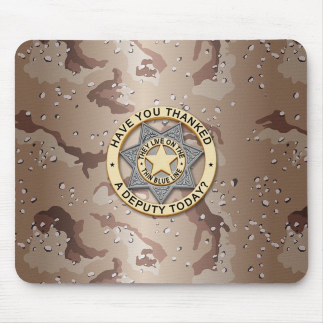 Thin Blue Line Abzeichen Mousepad (Vorne)