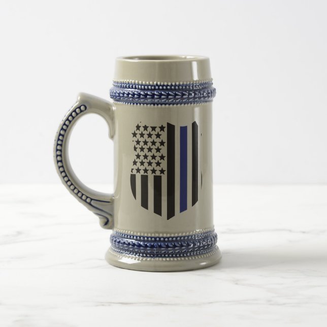 Thin Blue Line Abzeichen, Unterstützung Polizei Bierglas (Links)