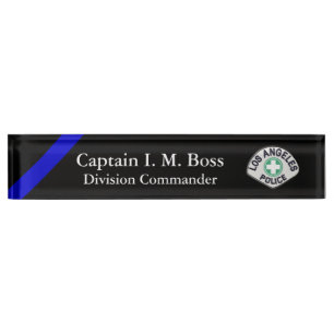 Thin Blue Line - Agency Patch Desk Name Plate Namensplakette