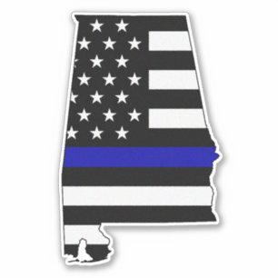Thin Blue Line Alabama Flag Aufkleber