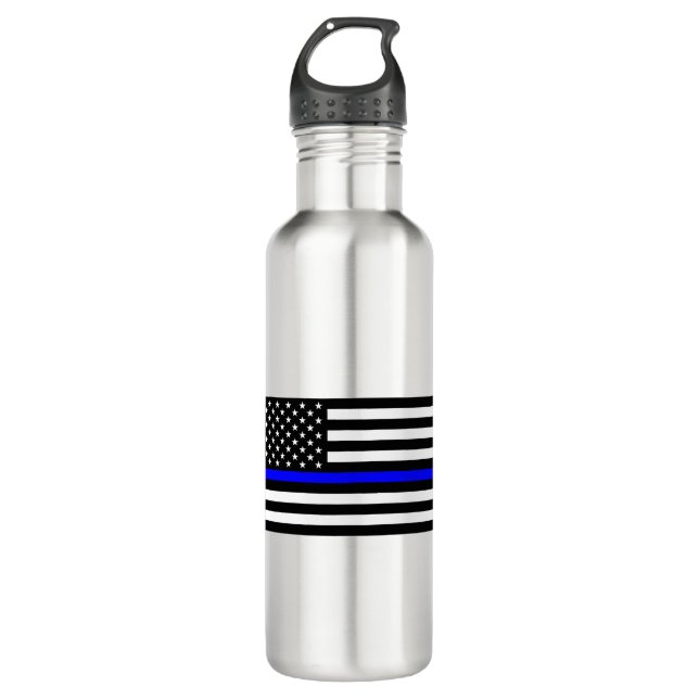 - Thin Blue Line - American Flag Edelstahlflasche (Vorderseite)