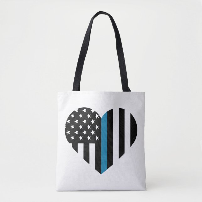 Thin Blue Line American Flag Herz (Vorderseite)
