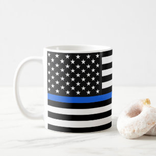 Thin Blue Line American Flag Kaffeetasse