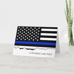 Thin Blue Line American Flag Karte