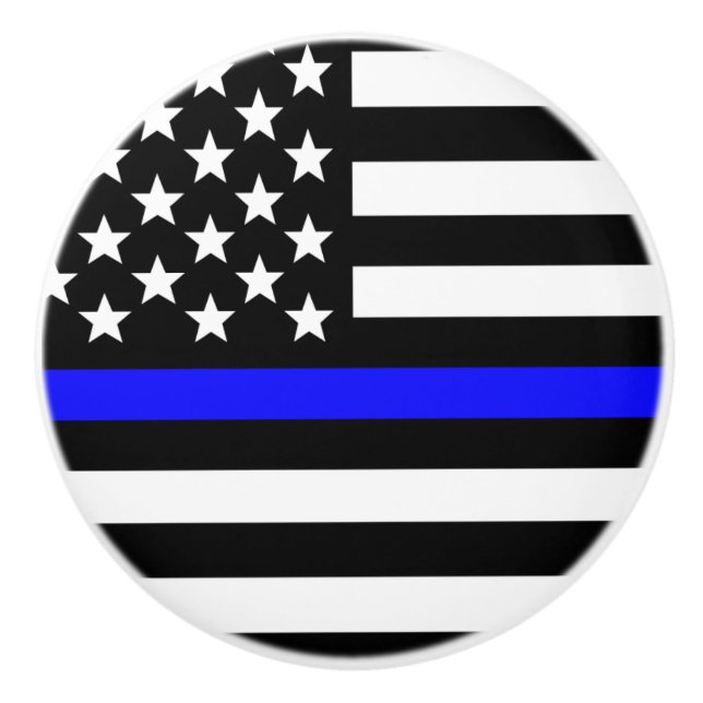 Thin Blue Line - American Flag Keramikknauf (Vorderseite)