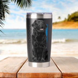 Thin Blue Line American Flag Labrador Retriever Po Thermobecher